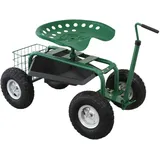 MonsterShop Bollerwagen Fahrbarer Gartensitz 150kg grün