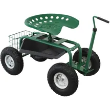 MonsterShop Bollerwagen Fahrbarer Gartensitz 150kg grün