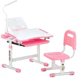 Vevor Schreibtisch Kinder Kinderschreibtisch Tischlampe Höhenverstellbar Rosa