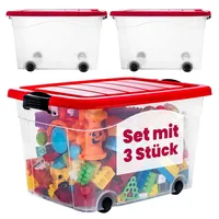Konzept Aufbewahrungsbox mit Deckel & Rollen Set 3 Stk.