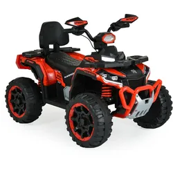 Moni Kinder Elektroquad Speed Kunststoffreifen Fernbedienung Scheinwerfer Musik rot