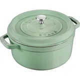Staub Cocotte 22cm rund salbeigrün