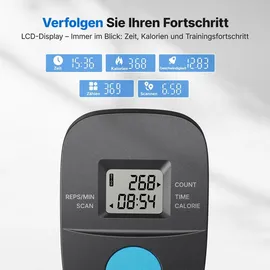 Merach Klappbarer Stepper – Vertical Climber Heimtrainer – höhenverstellbar, LCD-Display - Schwarz