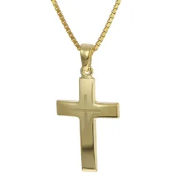 trendor 35790 Kreuz-Anhänger Gold 333 + goldplattierte Silber-Halskette, 40 cm