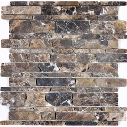 Mosani Bodenfliese Rechteckiges Marmormosaik Mosaikfliesen beige matt / 10 Matten