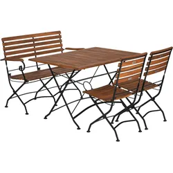 Gartengarnitur Lindau Akazienholz/Metall 4-tlg.