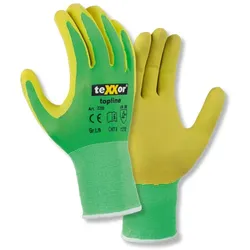 teXXor 12 Paar Nylon-Strickhandschuhe LATEX, Montagehandschuhe, atmungsaktiv, 2280 - Größe 8 (M)