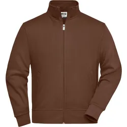 Sweatjacke mit Stehkragen - Farbe braun - Größe XS