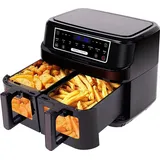 circlio Heißluftfritteuse 2 Kammern 10L schwarz
