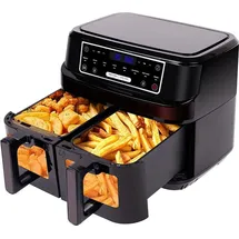 circlio Heißluftfritteuse 2 Kammern 10L schwarz