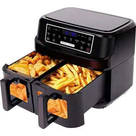 circlio Heißluftfritteuse 2 Kammern 10L schwarz