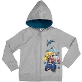 UNITED LABELS Paw Patrol Kapuzenpullover für Jungen mit Reißverschluss Hoodie Sweatjacke Grau (as3, Numeric, Numeric_98, Numeric_104, Regular, 98-104) - 98-104