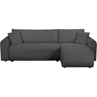 Ecksofa OTTO HOME "JONAA L-Form, 241cm /Schlafsofa (133/200) OTTO. Verlässliche Qualität", anthrazit, B:241cm H:79cm T:52cm, Sofas, Ecksofa, Tonnentaschen-Federkern, Bettkasten, Cord, Struktur