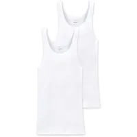 SCHIESSER Unterhemd Essentials Doppelripp, Weiß