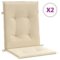 VidaXL Gartenstuhlauflagen für Niedriglehner 2 Stk. Beige 100x50x3 cm