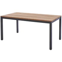 Diamond Garden Tisch RAVENNA 130 x 80 cm Edelstahl Dunkelgrau / Recycled Teak