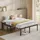 VASAGLE Bett 140 x 200 cm, mit Aufbewahrungsregalen, aus Metall, Bettrahmen, Metallbett, einfache Montage, klassikschwarz RMB094B01