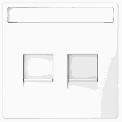 Merten Zentralplatte f. Modular Jack 2fach m.Schriftf. u. Staubschutzsch., System Design, Lotoswei