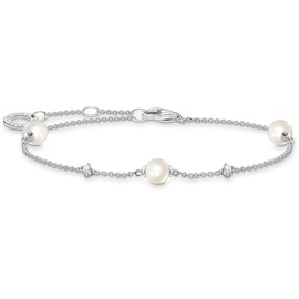 Thomas Sabo Armband Perlen mit weißen Steinen 925 Sterlingsilber A2038-167-14-L19V
