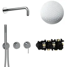 Herzbach MODUL7 Armatur-Set H-RB250 70.702712.1.01 Wandarm Regenbrause 250mm Chrom