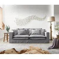 DeLife Hussensofa Noelia 240x145 cm Grau mit Kissen Big-Sofa Big Sofas