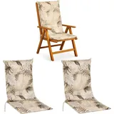 BURI Hochlehnerauflage Hochlehner Auflagen Stuhlauflagen Sitzkissen 117x49x6 Stuhlpolster, (2 St) beige