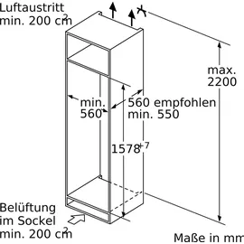 Siemens iQ500 KI72LADE0 Einbaukühlschrank (248 l, 1577 mm hoch)