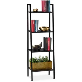 Relaxdays Standregal 136 x 44 x 31,5 cm Schwarz