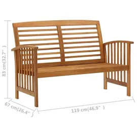 vidaXL Garten-Lounge-Set 2-tlg. Akazie braun