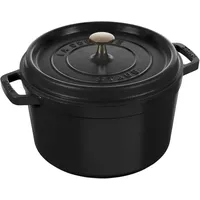 La Cocotte Topf 4,8 l hoch schwarz aus Gusseisen gefertigt