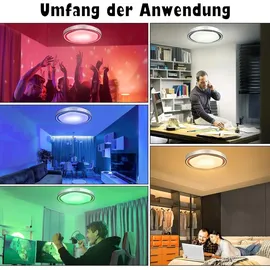 NAIZY Deckenleuchte φ50x8cm Deckenleuchten mit Fernbedienungen Modern Lampe Wohnzimmer Küchenlampe ABS+Metall