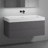 neoro n50 Unterschrank B: 120 cm mit 2 Auszügen, Waschtisch ohne Hahnloch weiß matt, B: 120.5 BN0136WM+BN0424GR