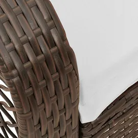 vidaXL Garten-Schaukelstuhl mit Kissen Braun Poly Rattan, Gartenstuhl, Gartensessel, Outdoor-Schaukelstuhl, Schaukelsessel, Schwingsessel