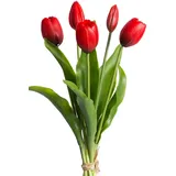 OTTO home Kunstblume OTTO HOME "Tulpenbündel Holland real Touch", rot, B:10cm H:35cm T:10cm Ø:10cm, Kunststoff, Kunstpflanzen
