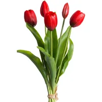 OTTO home Kunstblume OTTO HOME "Tulpenbündel Holland real Touch", rot, B:10cm H:35cm T:10cm Ø:10cm, Kunststoff, Kunstpflanzen