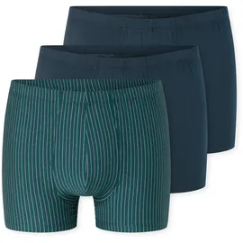 SCHIESSER Retro Short / Pant gestreift dunkelblau / grün XL 3er Pack