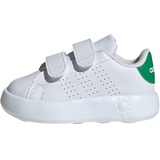 adidas Unisex Baby Advantage Kids Sneaker, Cloud White/Cloud White/Green, 26