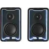 Edifier QR30 Aktiver Desktop-Lautsprecher mit Bluetooth V5.4, dynamische Lichteffekte – 30 Watt RMS – Schwarz
