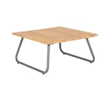 Natur24 Lounge-Tisch Woodland 90 x 90 x 45 cm Aluminium und Teak Gartentisch