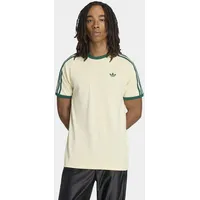 adidas 3-Stripes T-Shirt Warm Vanilla / Collegiate Green M