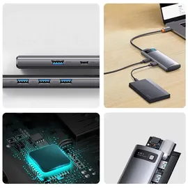 Baseus Metal Gleam 4in1 Hub, USB-C zu 3x USB 3.1 + USB-C PD + Ethernet RJ45