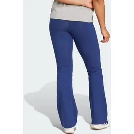 adidas Essentials Small Logo Flared, Leggings - Dark Blue / White - M in Blau DKBLUE/WHITE