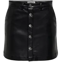 Only Lederrock Damen Schwarz S