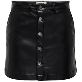 Only Lederrock Damen Schwarz S