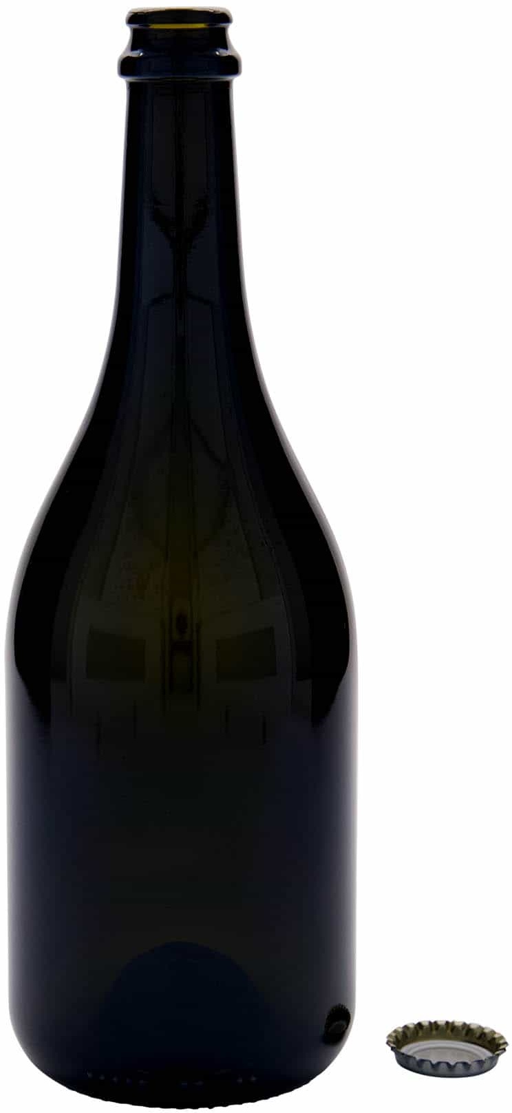750 ml Bierflasche 'Horta', Glas, antikgrün, Mündung: Kronkorken