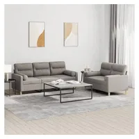 VidaXL 2-tlg. Sofagarnitur mit Kissen Taupe Stoff