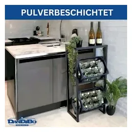 DanDiBo Ambiente DanDiBo Getränkekistenregal 2 Kisten mit Ablage Schmal Metall Stehend 96541 Getränkekistenhalter 100 cm Getränkekistenständer Flaschenkistenregal