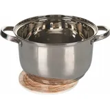 Famanu Untersetzer 16 cm rund Keramik Kork Holz - Set von 4