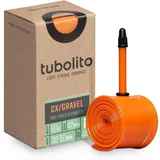 Tubolito Tubo-CX/Gravel Fahrradschlauch Schrader-Ventil 30 - CX/Gravel – 700c/28 Zoll – 42-mm-Ventil – Orange