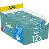 Pampers Fresh Clean Feuchttücher 12 Packungen = 624 Feuchttücher,